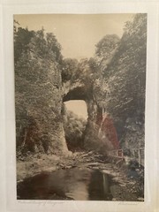 Hal BURROWES c. 1910s NATURAL BRIDGE OF VIRGINIA HAND PHOTOGRAPH, SIGNEd Antique