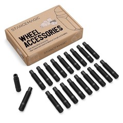 20pcs Black Wheel Stud Conversion – 14×1.25 to 12×1.5, 62mm (2.5 inch) Total …