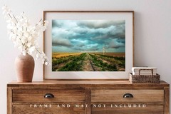 Train Tracks Leading to Stormy Sky in Colorado Photography Print