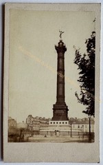 orig CDV France Paris Place Bastille vintage album print tirage album 1860