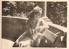 Vintage Photo Beautiful Young Woman in Summer Dress Fashion 1950s