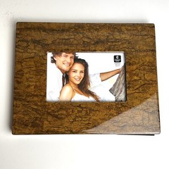 Faux Burl Wood Like Cupecoy Design Wide Picture Frame Walnut Wall/Free Standing