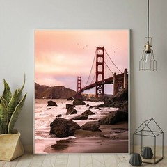 Golden Gate Bridge Wall Art Decor | Golden Gate Sunset Photography Print