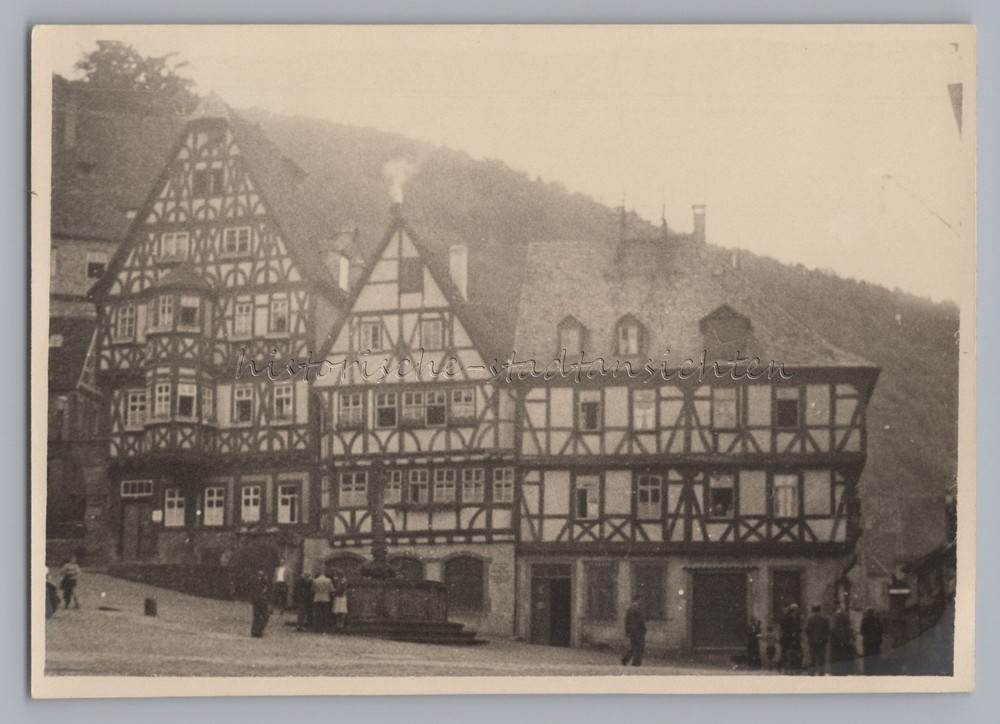 Miltenberg 1949 – Old Town Town Square – Old Photo 1940s
