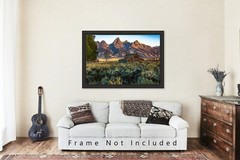 Western Wall Decor Art Print of Old Barn in Grand Teton National Park Wyoming