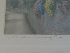 Wallace Nutting A Garden Running Over Signed Original Matt and Frame