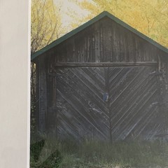 Set of Two Leadville Colorado Photo Prints – Matted – Barn Fall Colors Decor