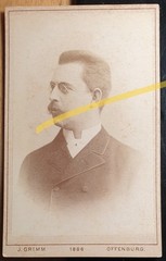 Man with Beard & Pinch Portrait from the Side / 1886 CDV J. Grimm Offenburg