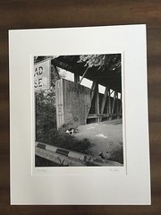 BRUCE BLUM SIGNED Black and White Photo Print (22″X 28″)-«Covered Bridge «
