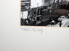 Signed Framed Black White Times Square NYC Photograph Wall Art 16×13