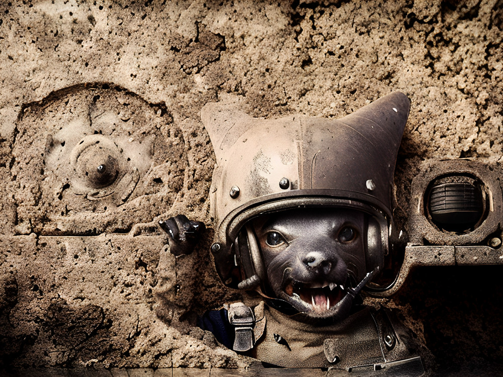 ART PHOTO Digital Collage Wallpaper Background Image – Animal war soldier