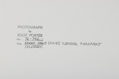 Eliot Porter Dye Transfer Photograph – Signed Great Sand Dunes National Monument