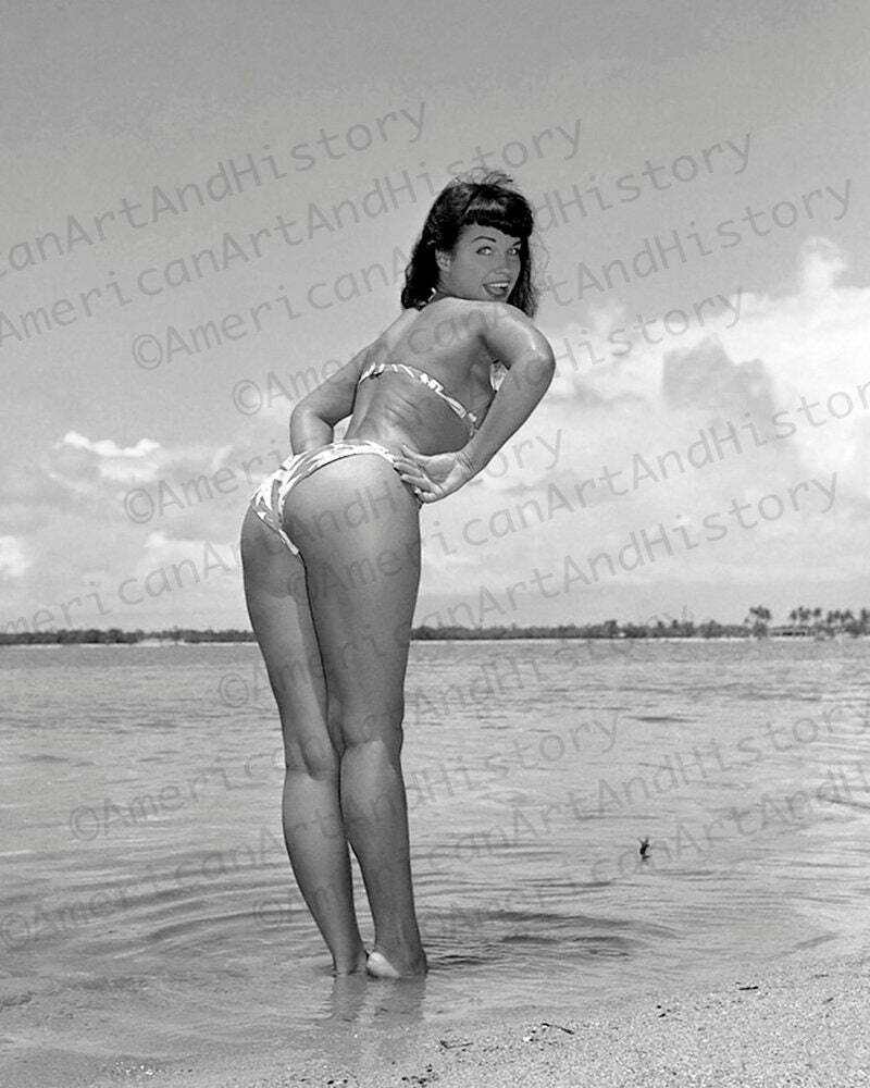 Beautiful Bettie Page, Rare and Rear Photo Print Poster