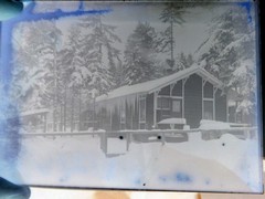 Antique Photograph Glass Negative Manito Park Streetcar Man’s House 1909 Spokane