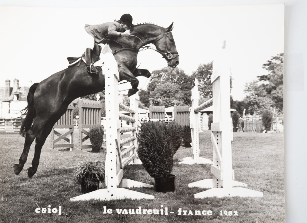 Vintage Film Photo France Equestrian Horse Show Jumping 18X24cm 1970