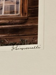 J Simonelli Signed Matted Framed Photo Rustic Window, Architectural Vtg 80s 90s