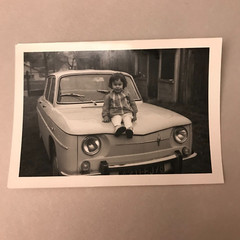 Child Portrait Family Photo 60’S Car R8 Antique Vintage