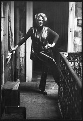 LOT 2x Larger size, girl in strange jeans, 2 photos on 1 cardboard, , double sid