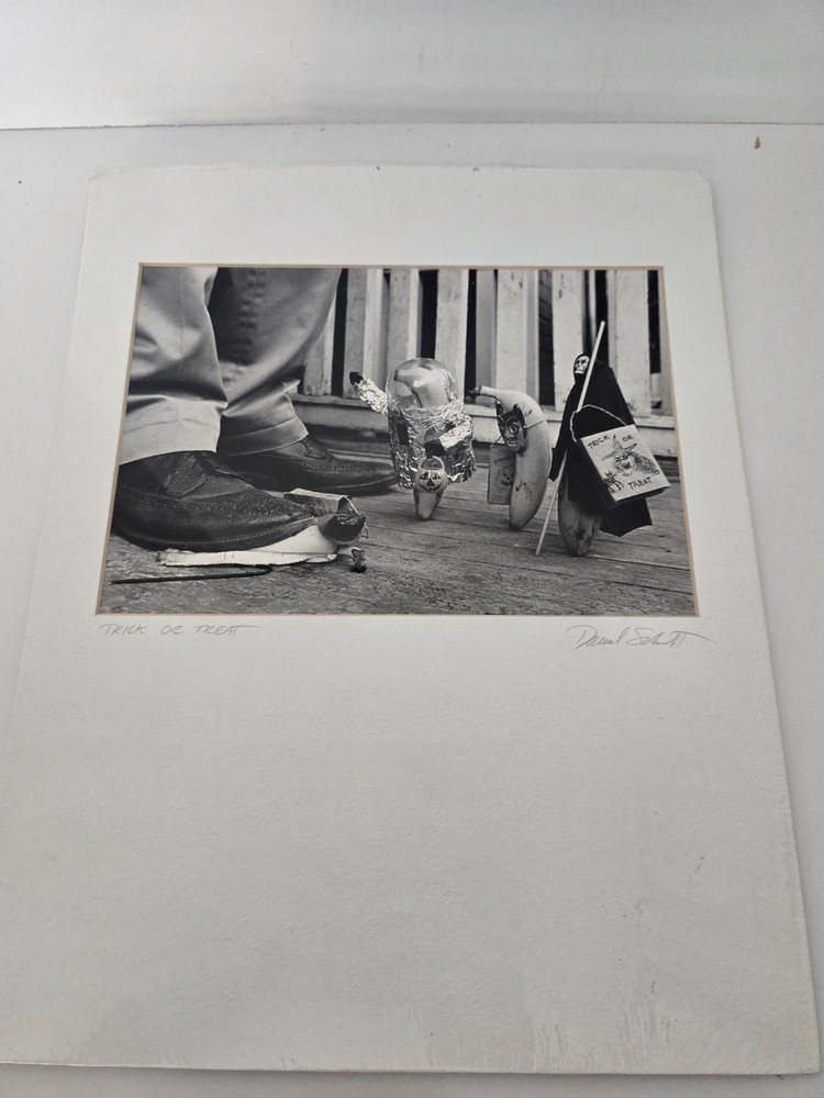 David Schmidt Banana Photography B&W Signed Trick or Treat Halloween – Matted