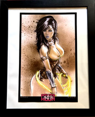 WONDER WOMAN EBAS EXCLUSIVE TOPLESS ART PRINT IN BLACK FRAME LTD 100 NM+