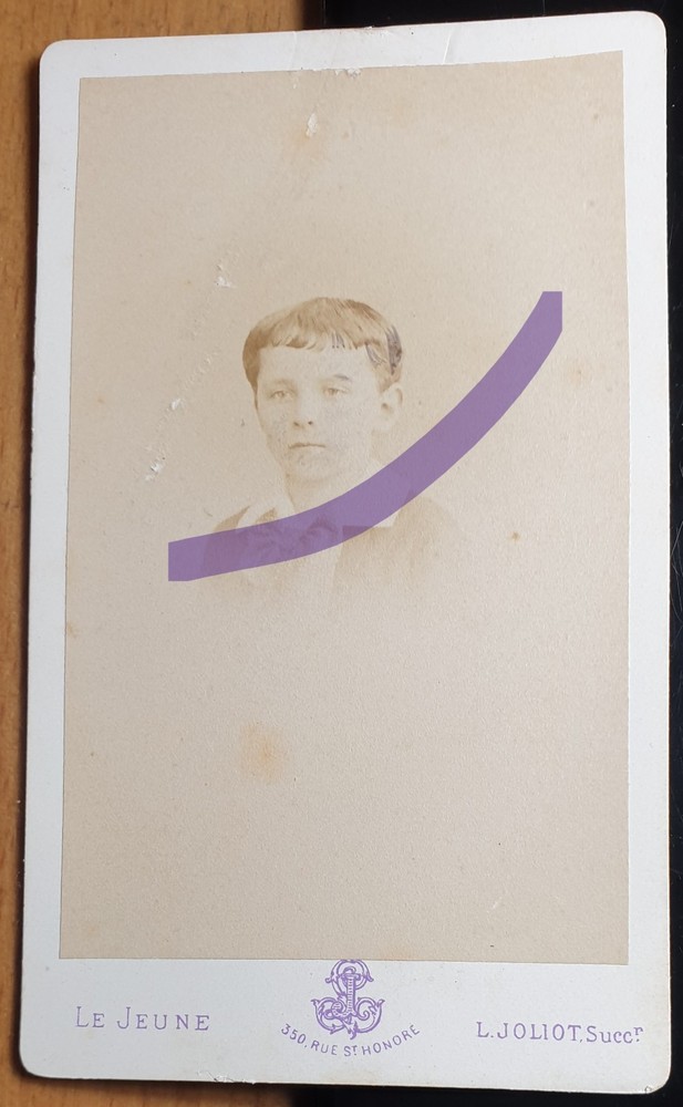 Boy Portrait / Circa 1860/70s CDV L. Joliot Succr. Le Jeune Paris