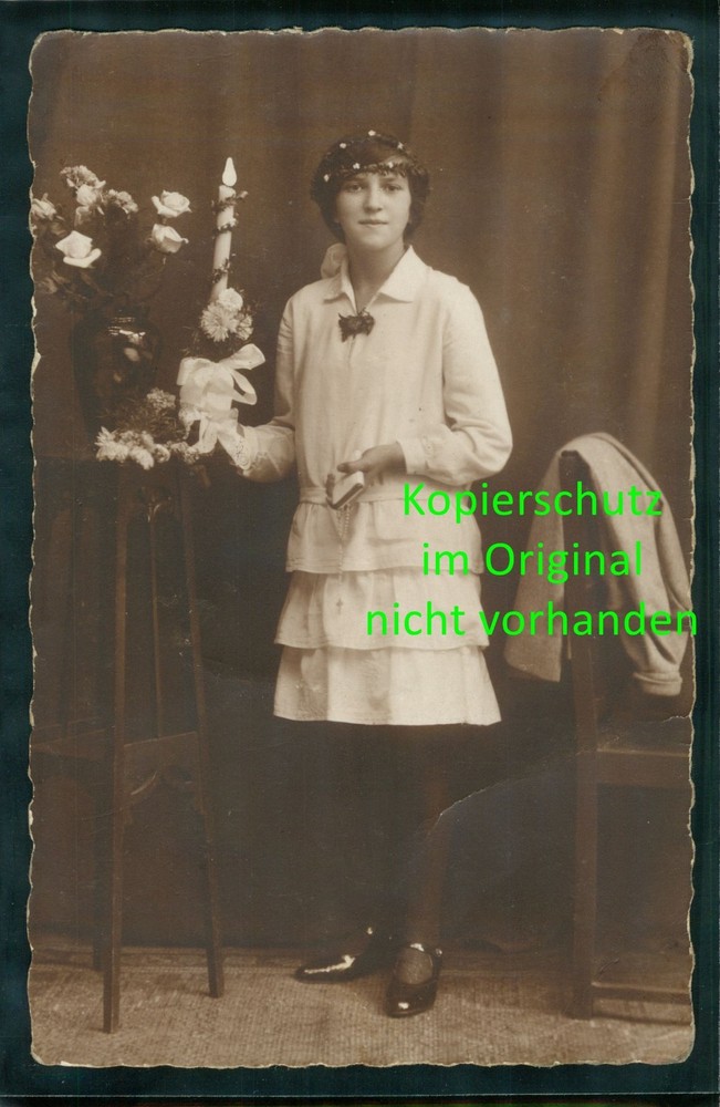 Wroclaw Silesia – Original Photo Communion Girl – Studio Urania ~1929 – AO95
