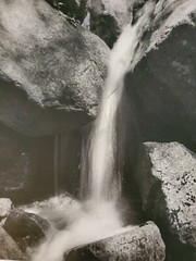 WATERFALL ROCKS LARGE ORIGINAL SIGNED ART PHOTO B&W STETTNER VTG MATTE NJ CAMERA