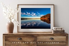 Lake Thunderbird Photography Print: Oklahoma Landscape Sky Reflection Photo