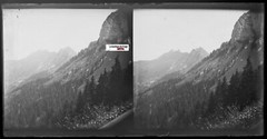 Mountain, Nature, Glass Photo Plate, Stereo Negative Black & White 9×18 cm