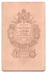 Photograph J. Grimm, Offenburg, cute boy in suit CDV / cabinet photo