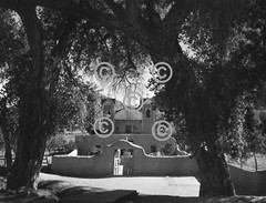 Book Plate Ansel Adams B/W 7.5 x 10.25″ Adobe dwellings, NM 1958