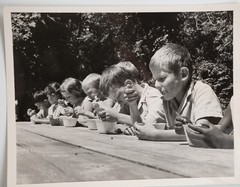 Vintage Film Photo France Child In Summer Camp 18X24CM 1960