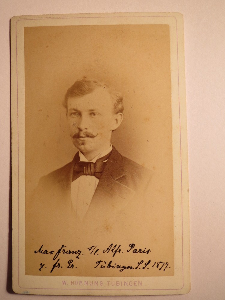 Tübingen-SS 1877-Max Franz as student-portrait/CDV