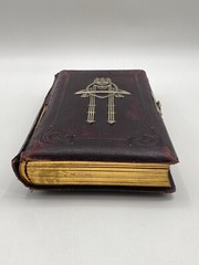 * ANTIQUE PHOTO ALBUM VICTORIAN PHOTOGRAPH ANTIQUE GOLD CUT 80 PHOTOS