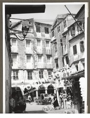 Photo Corfu Square People Pram Old Town Greece 1960s