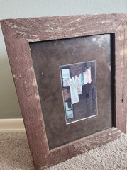 Laundry on the Line Reclaimed Wood Frame Jack Miller Original Photograph 11×12.5