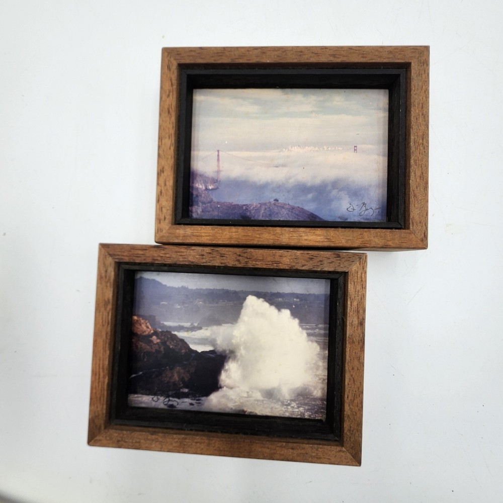 Vintage Dennis Barloga Gallery Framed Photograph San Francisco Golden Gate Beach