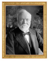 Andrew Carnegie Photograph in a Aged Gold Frame