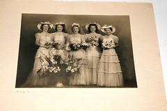 Wedding Bride And Bridesmaids – Vintage Photo Year 1930 16×22 Cm
