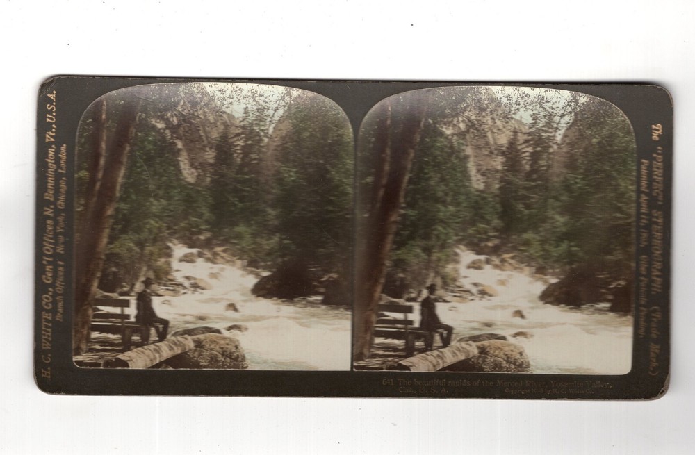 Stereoscopy Merced River / Yosemite Valley / California / USA