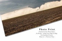 Tornado Photography Print: Kansas Storm Dirt Field Thunderstorm Weather Photo