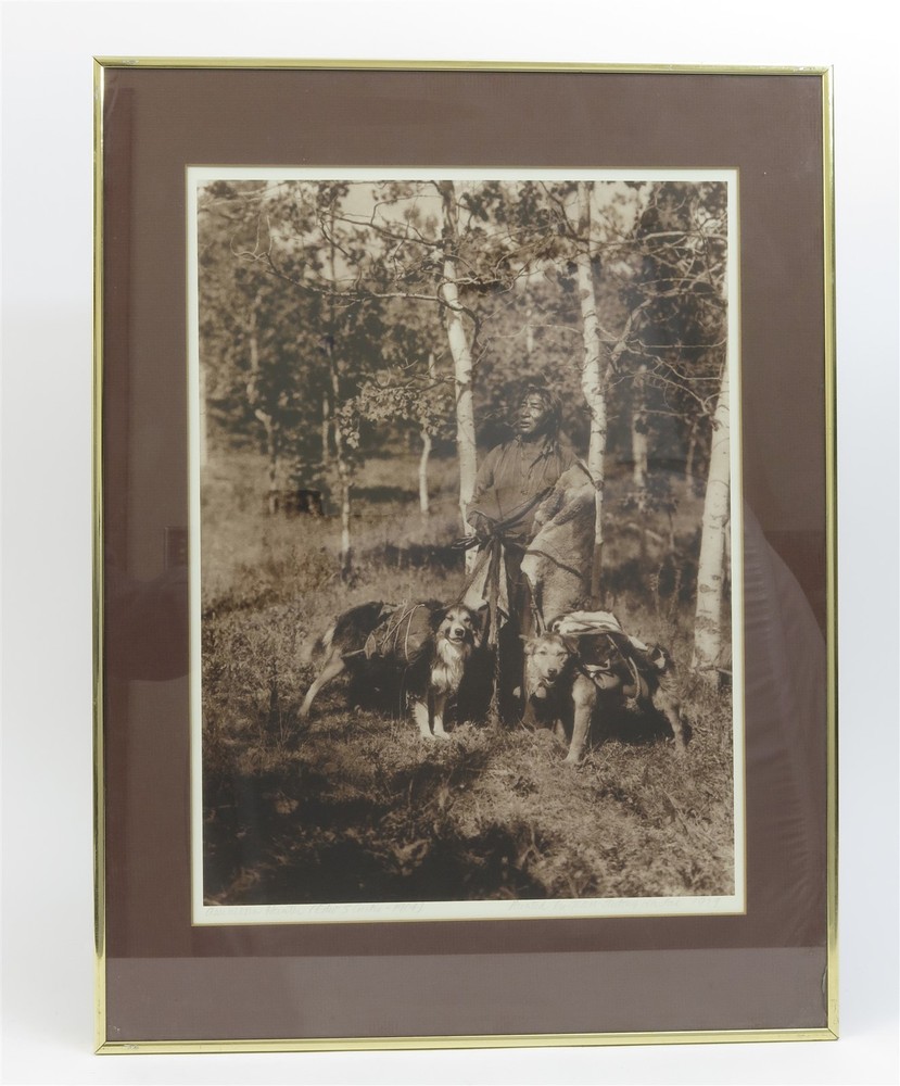 1979 Edward S. Curtis Photograph Of «Assiniboin Hunter» By Jean-Antony Du Lac