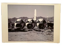 VINTAGE AIRCRAFT /AIRPLANE SALVAGE SCRAPYARD SURREAL LANDSCAPE PHOTOGRAPH