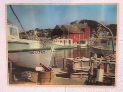 Boats in Harbor 12×16 Victor Anderson Vari-Vue Lentograph Lenticular 3-D Picture