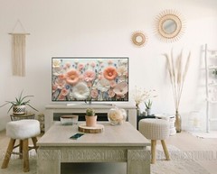 Digital TV Wallpaper Images Instant Download Floral Embroidery Textured Art