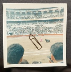 Photo View 1966 Bullfight Arena Color Advertising Stadium Beer Torero Cinzano Old