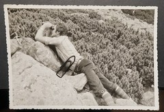 Photo Portrait Young Man Binoculars Wanderer from Friedland Model Pose Hunter Picture