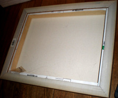 BABY on CANVAS THICK WOOD FRAME PHOTO FEET IN SPAGHETTI WALL SEPIA ART PICTURE
