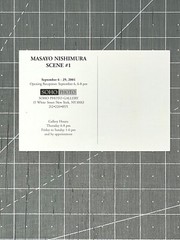 Masayo Nishimura Art Show Announcement Card 2001 SoHo Photo Gallery