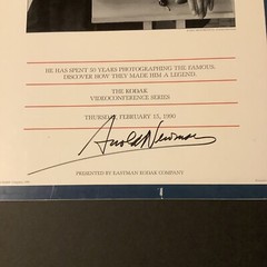 Arnold Newman autographed Kodak video conference series panel Piet Mondrian